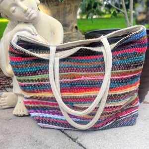 Boho Bohemian Hindi Chindi Tote ♻️ Friendly